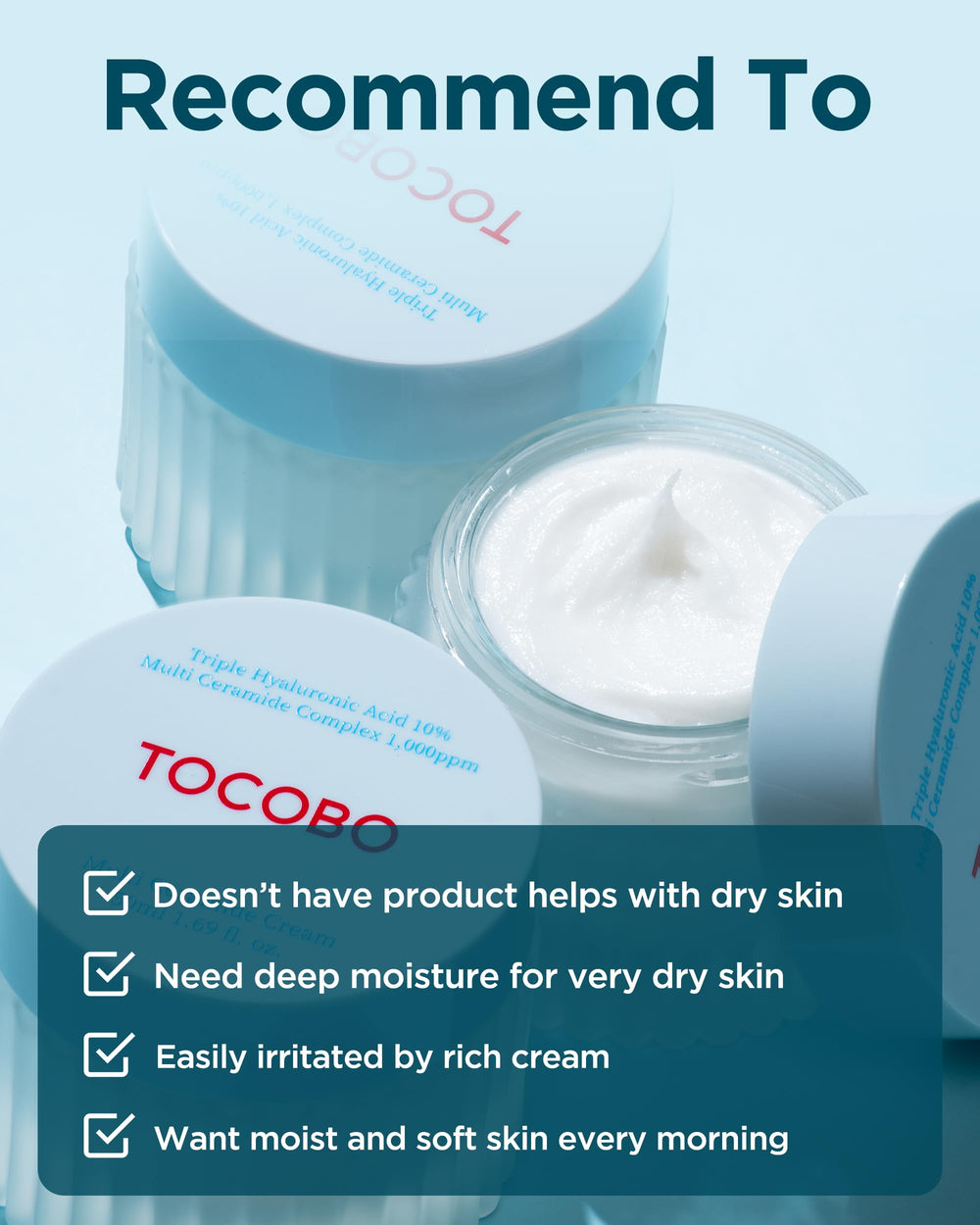 TOCOBO Crème Multi-Céramides formule vegan, apaisante et douce.