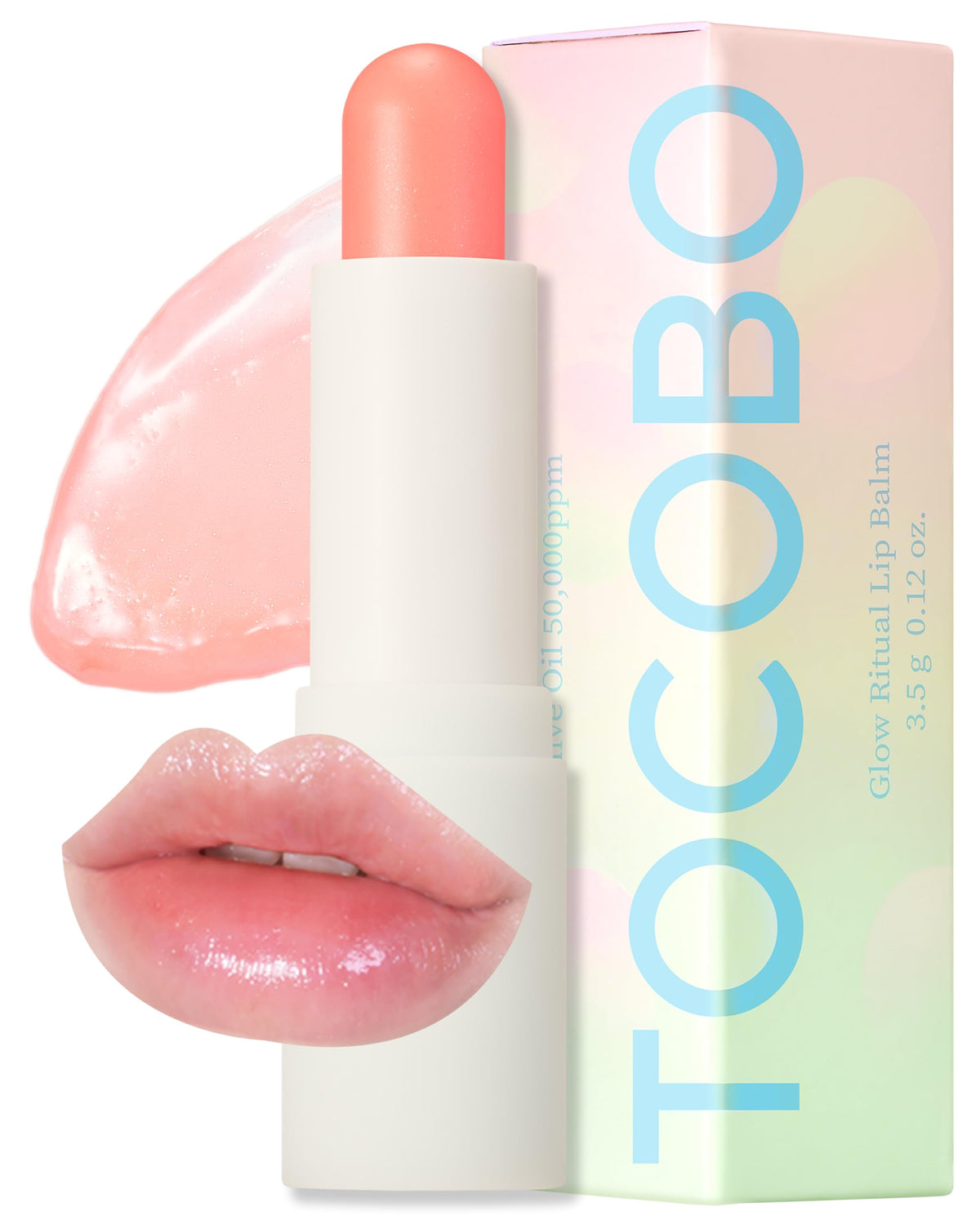 TOCOBO baume lèvres couleur corail clair, emballage élégant et sûr.