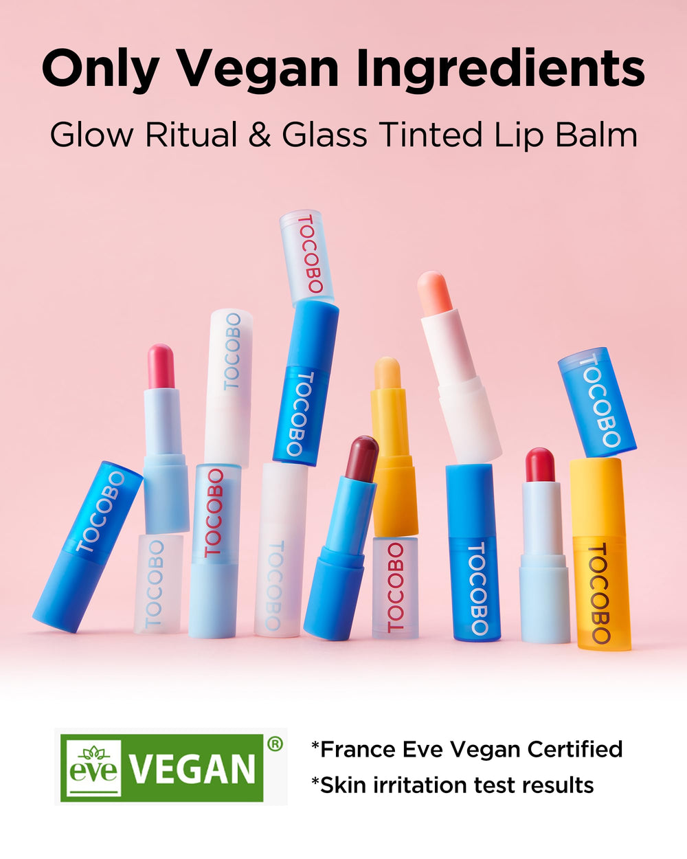 Routine quotidienne sans gommage avec TOCOBO baume lèvres corail.