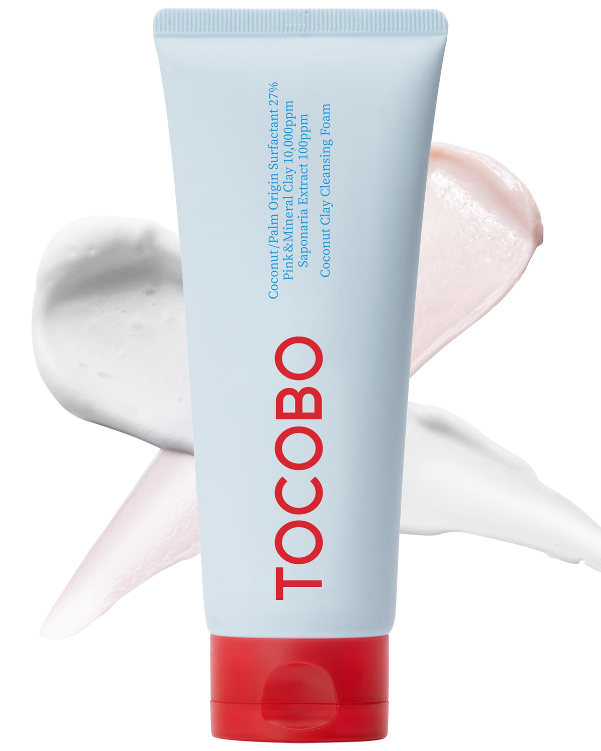 TOCOBO mousse nettoyante argile coco dans une bouteille de 150 ml.