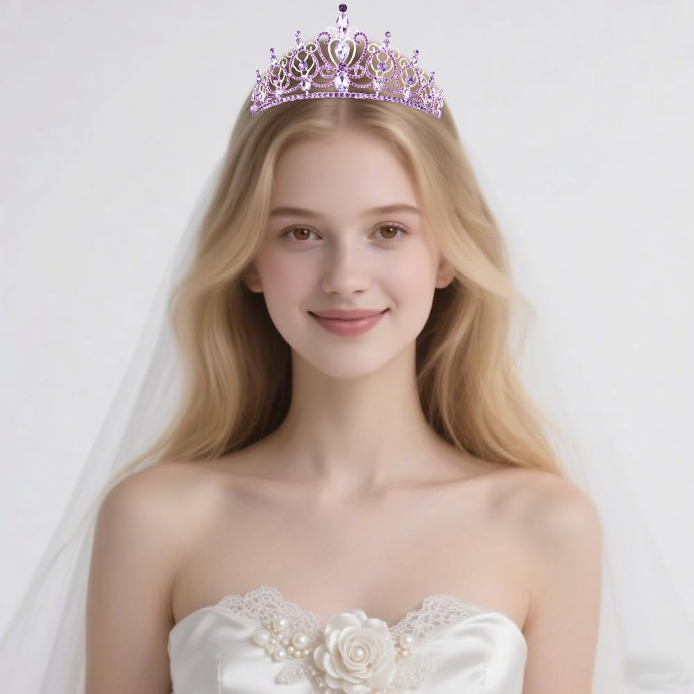 Couronne TODDER tiare cristal brillant – maintien fiable pendant la danse.