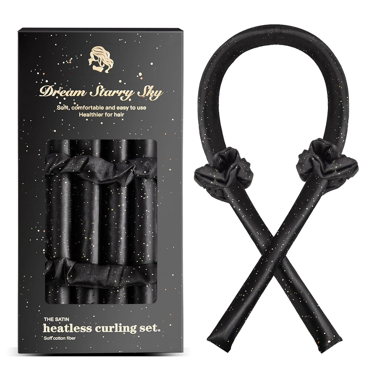 Toeah ensemble-coiffage-satin: kit sans chaleur pour des boucles naturelles au réveil.