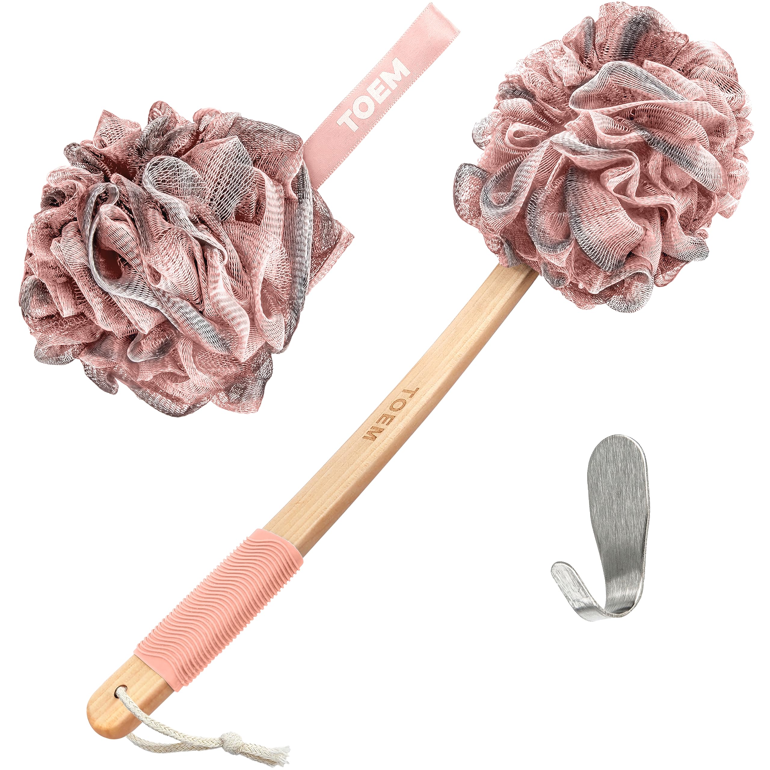 Toem Loofah Dos Manche Long, accès facile au dos et à la peau.