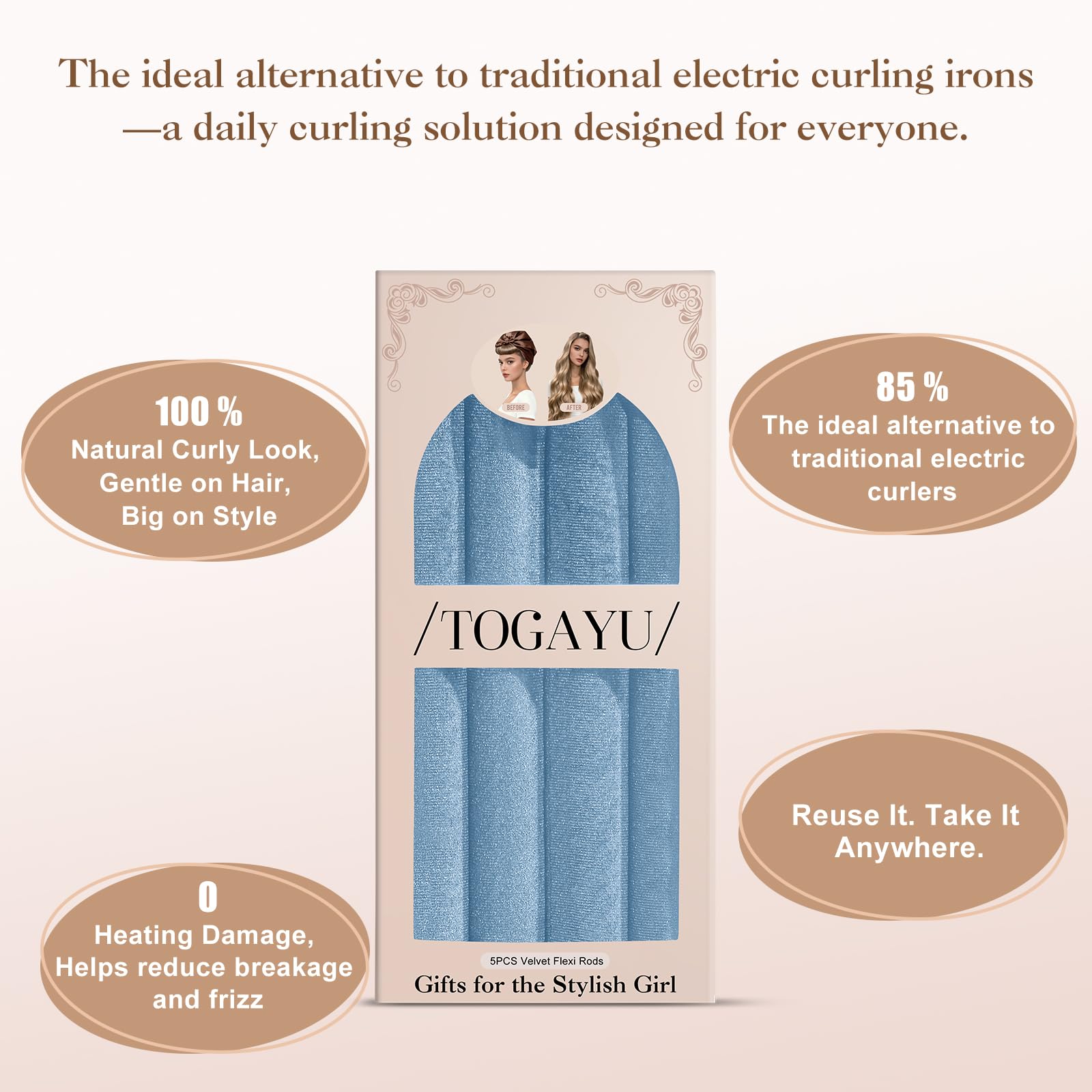 Écharpe satin incluse par Togayu, pour renforcer le maintien et protéger les cheveux.