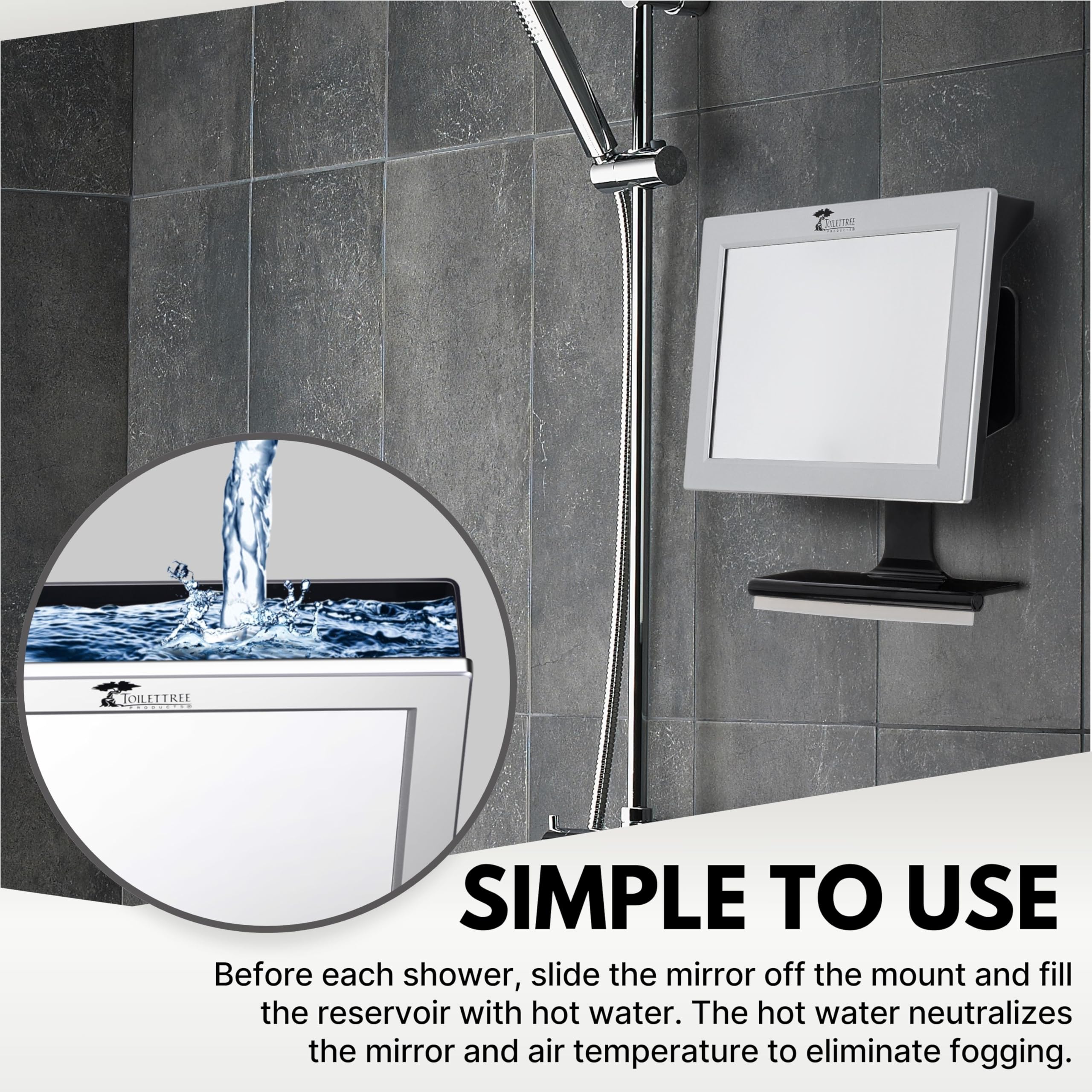 ToiletTree Miroir Douche Résistance aux Chocs, miroir robuste et durable.