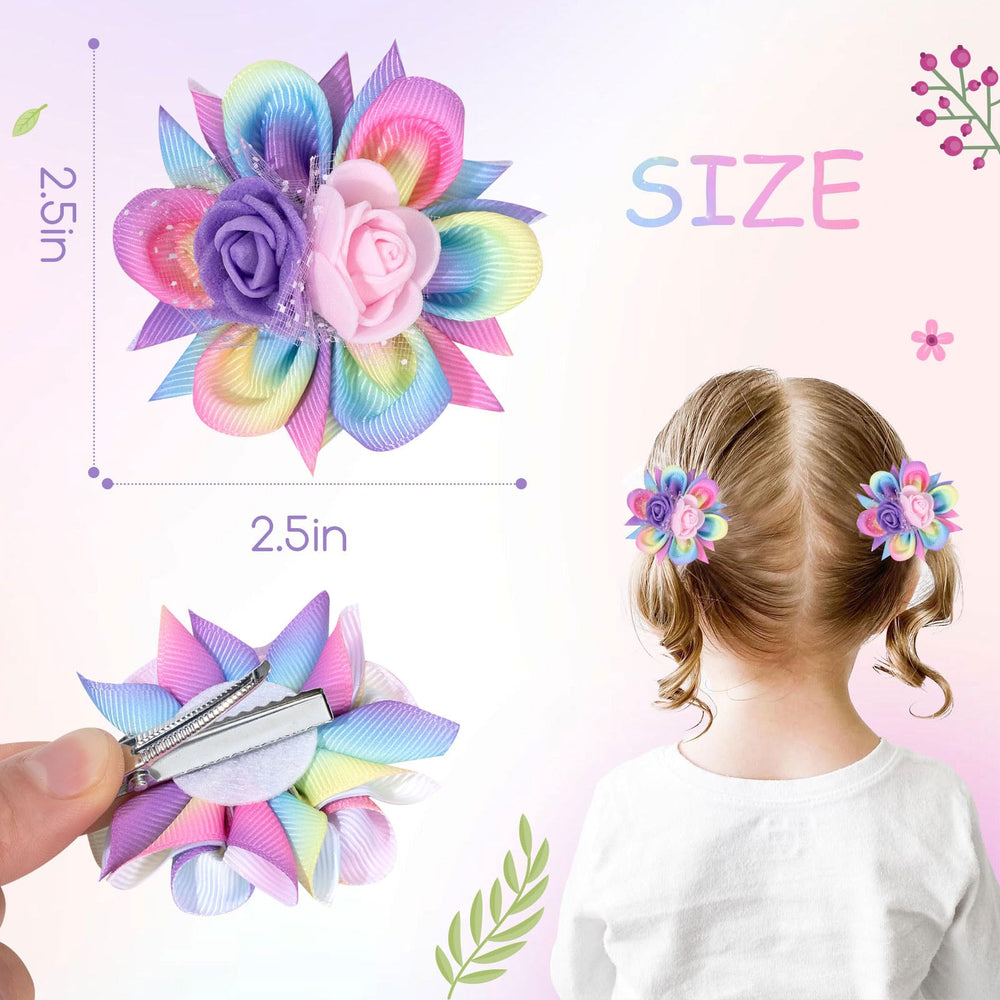 Barrettes arc-en-ciel jaune TOKUFAGU pour cheveux d'enfant, couleur vive et joyeuse.