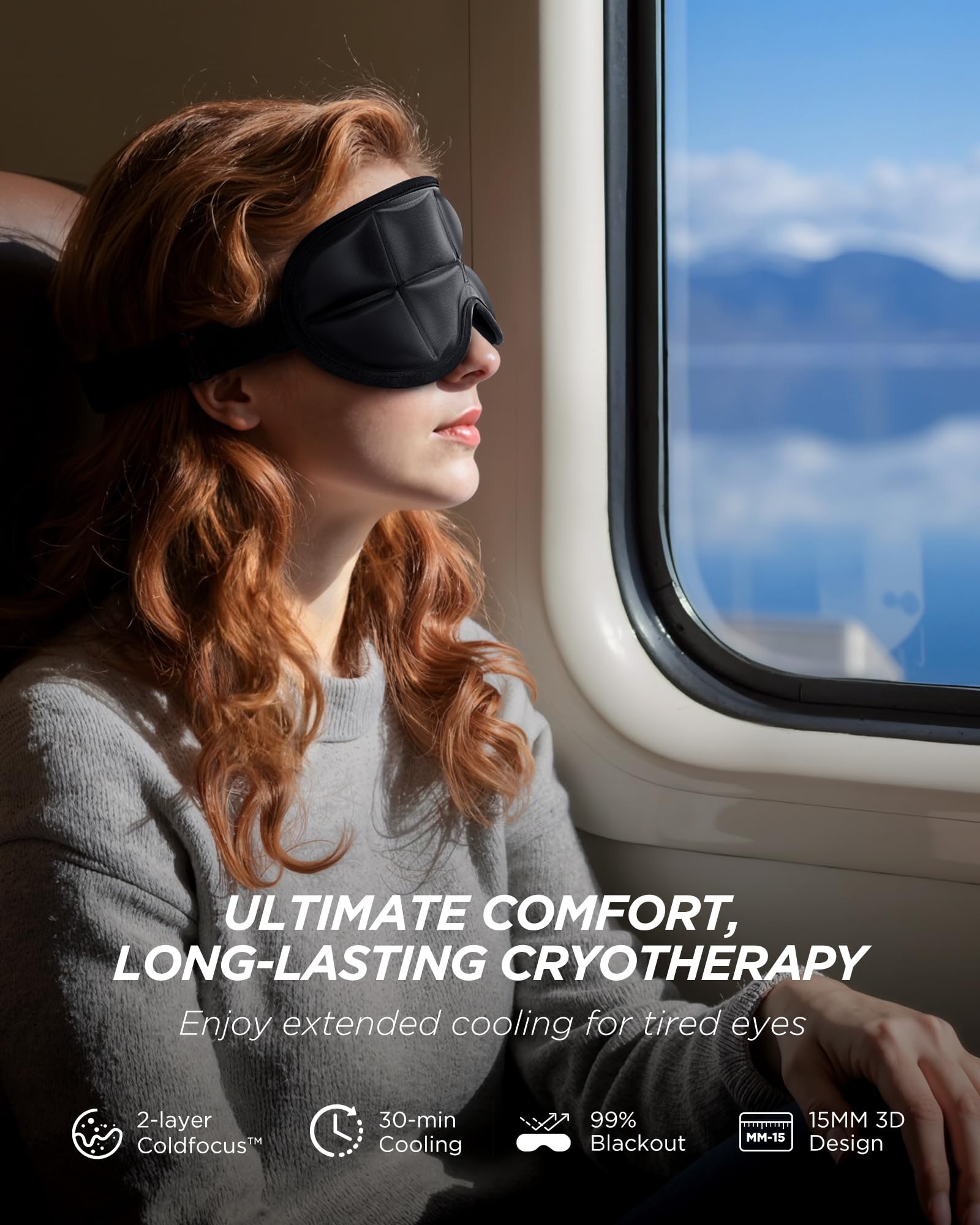 Tolaccea masque-sommeil 3D contour-yeux s'adapte confortablement pour un repos optimal.