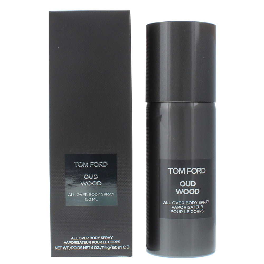 Tom Ford Oud Wood Spray Corporel, flacon élégant prêt pour une utilisation quotidienne et durable.