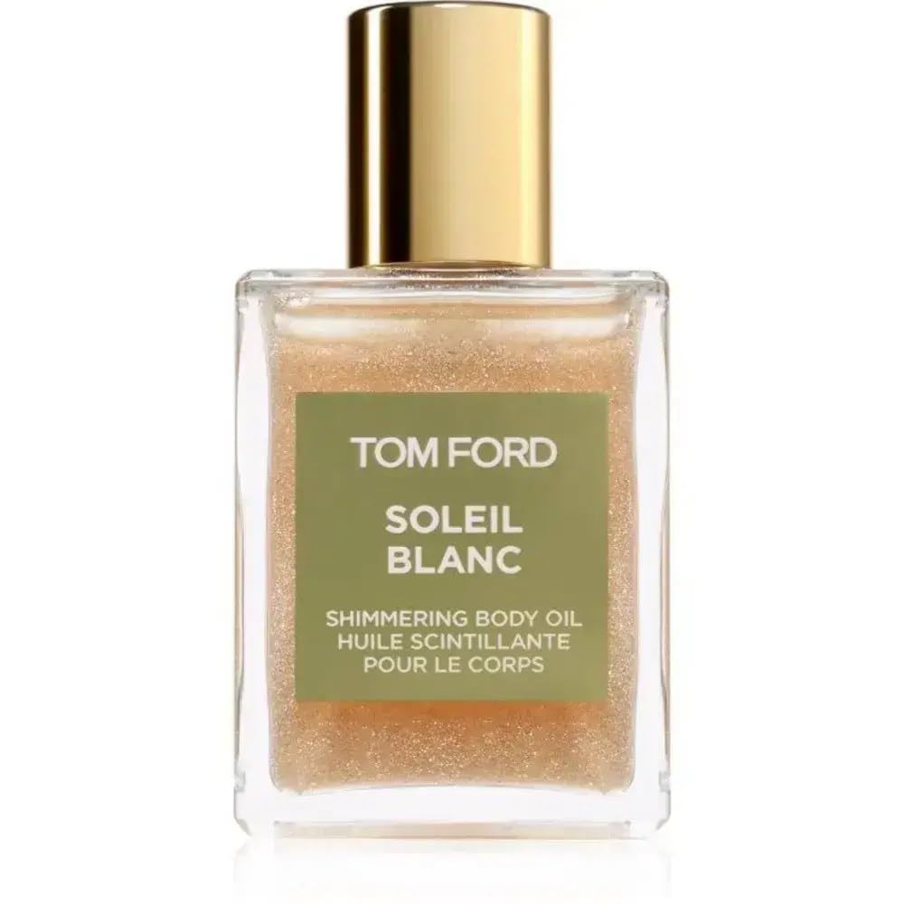 Tom Ford Soleil Blanc, huile-corps scintillante mini, pour une peau lumineuse et parfum estival.