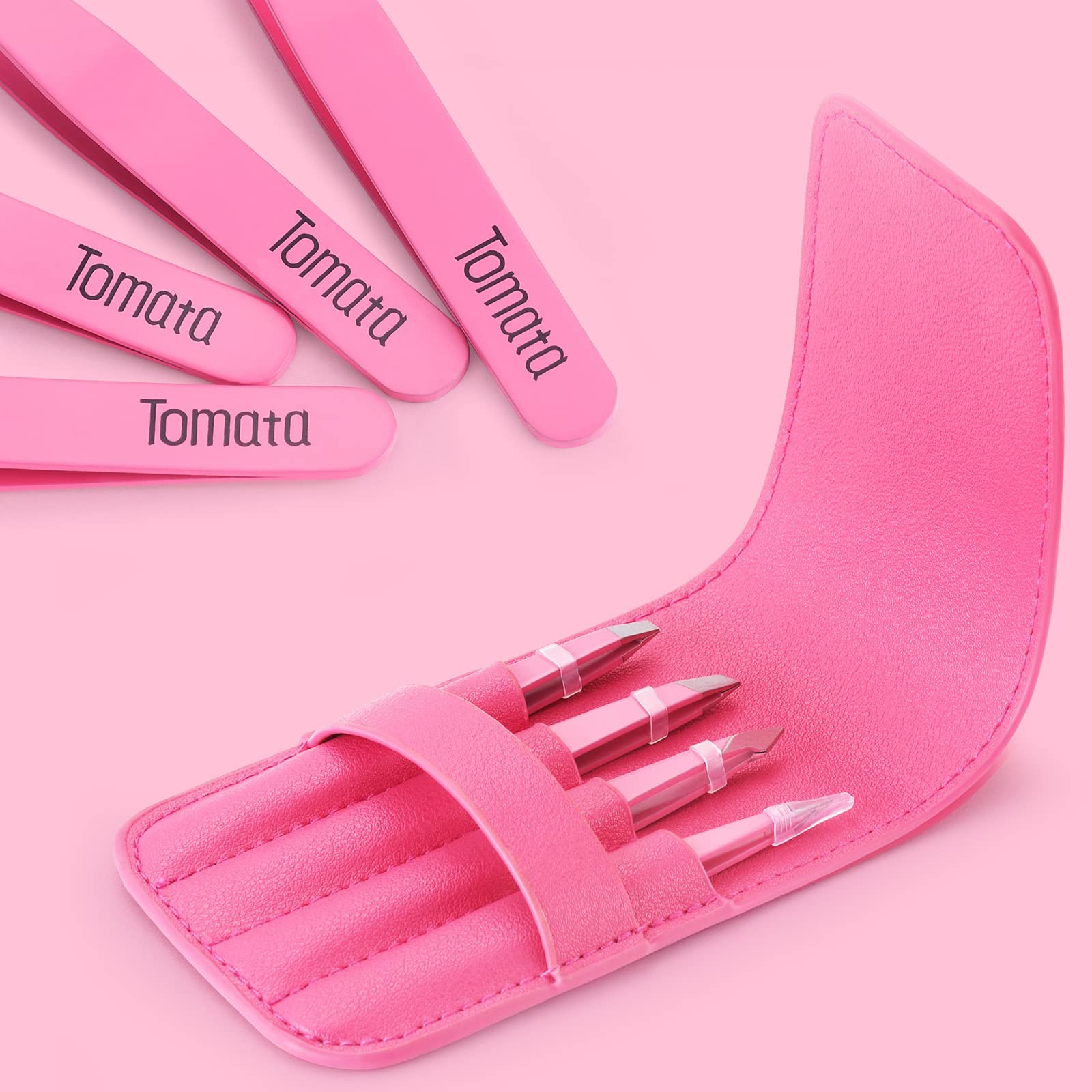 Tomata pinces-sourcils-ergonomiques rose assurent une prise sûre et confortable.