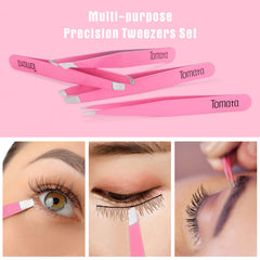 Tomata pinces-sourcils-pointues rose pour les détails délicats autour des sourcils.