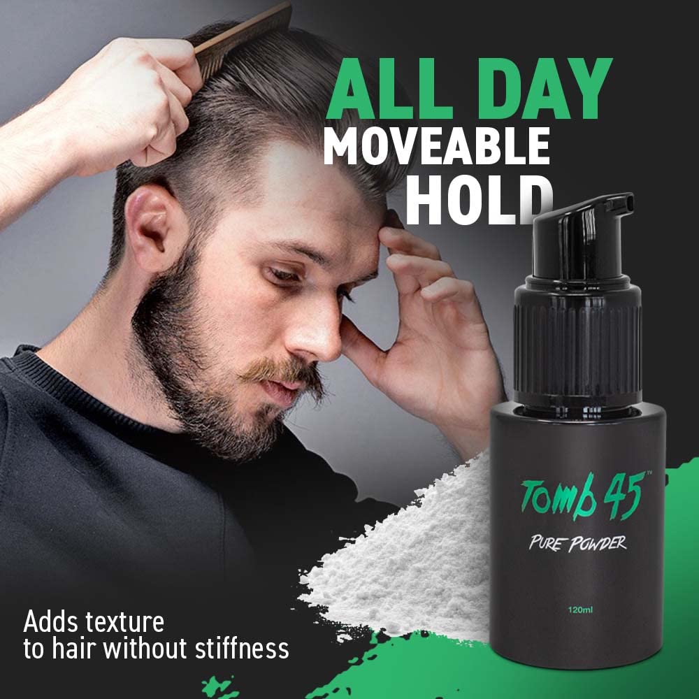 Coiffage homme sur cheveux fins avec Tomb45 pour plus de volume.