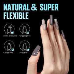 Fini naturel des bouts d'ongles demi-matte TOMICCA pour un look discret.