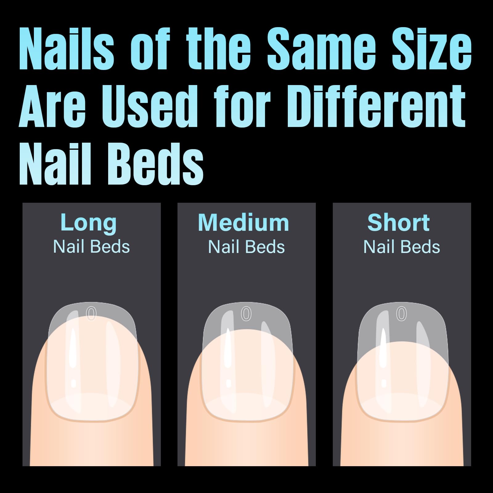 Bouts d'ongles demi-matte TOMICCA avec tailles 0 à 11 pour ajustement précis.