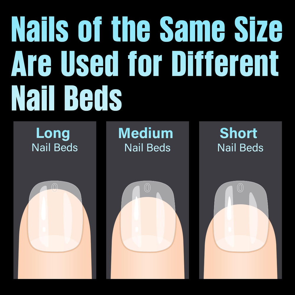 Bouts d'ongles demi-matte TOMICCA avec tailles 0 à 11 pour ajustement précis.