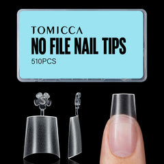TOMICCA court coffin ongle-tip: adhérence rapide et fini mat pour une application facile.