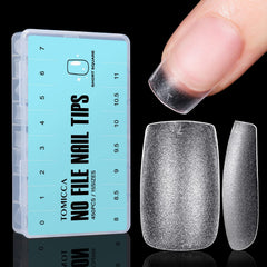 TOMICCA embouts forme coffin matte double-face, faciles à poser pour usage à domicile.