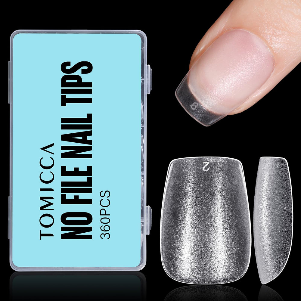 Ongles TOMICCA en forme cercueil extras courts, ensemble 360 pièces.