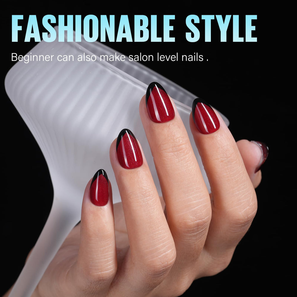 Ongles sans colle ni lampe UV, pose simple et rapide.