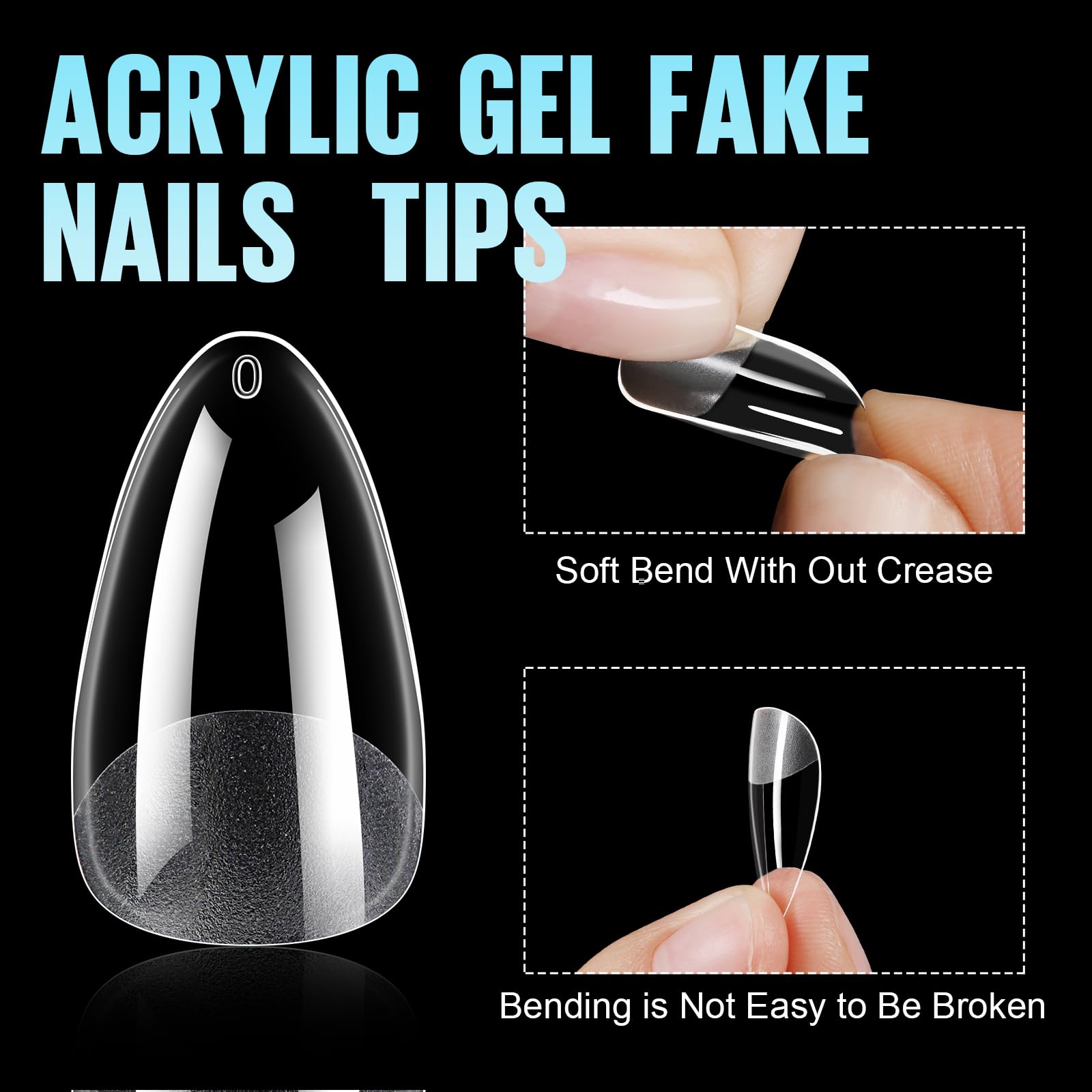 Surface durable et adhérente pour ongles amande TOMICCA.