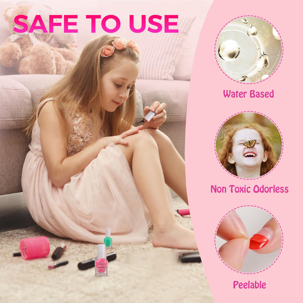 Application rapide avec le vernis TOMICCA pour enfants, pinceau pratique.
