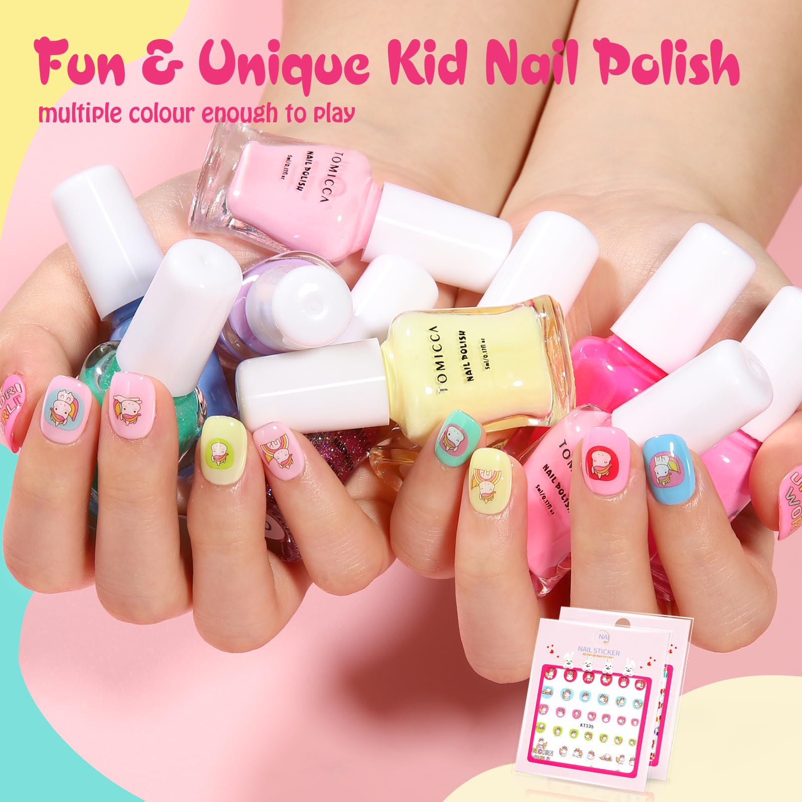 Vernis sans odeur TOMICCA pour enfant, formulation à base d’eau.