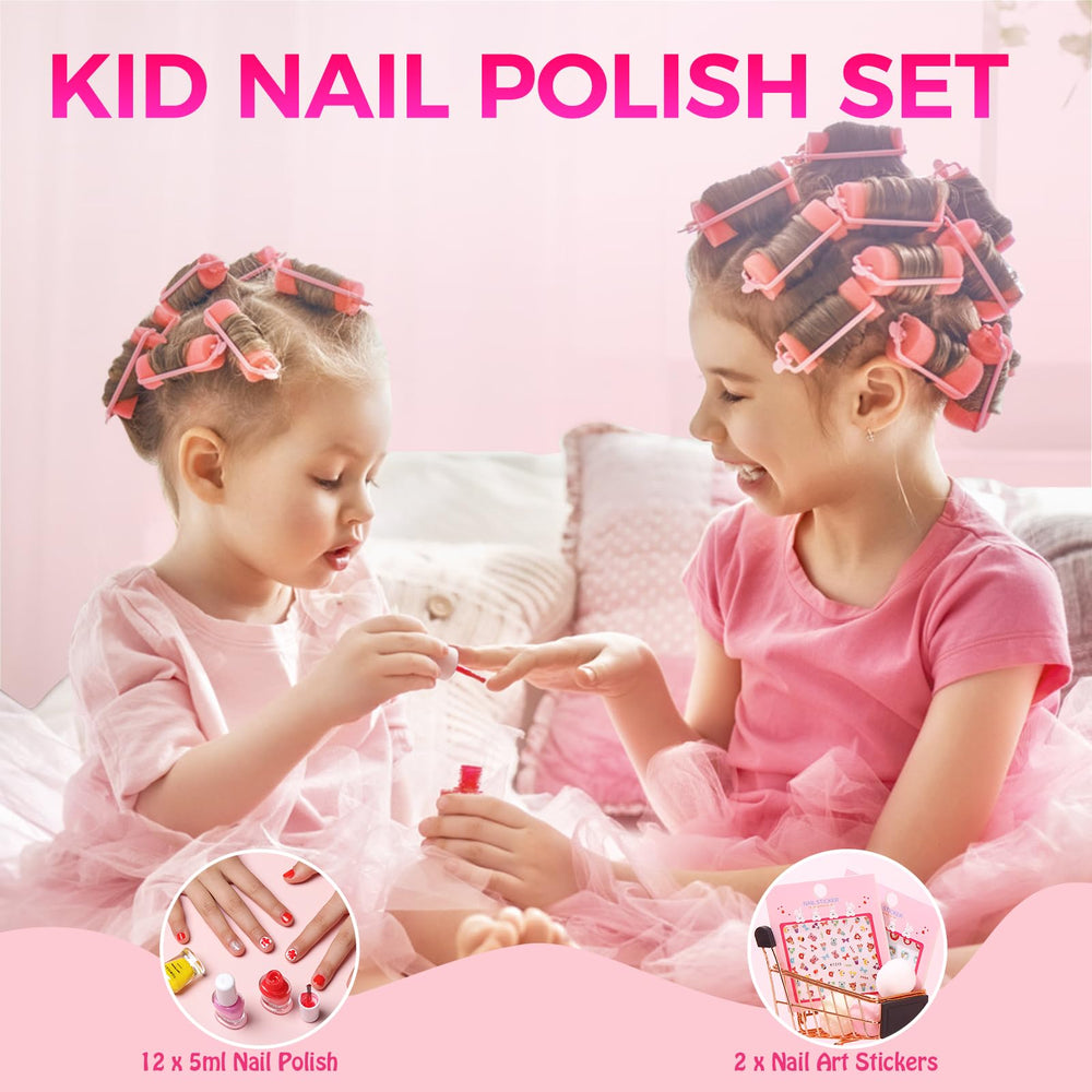 Palette de couleurs pastel TOMICCA pour ongles d'enfants, look doux et ludique.