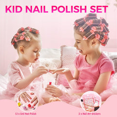 Palette de couleurs pastel TOMICCA pour ongles d'enfants, look doux et ludique.