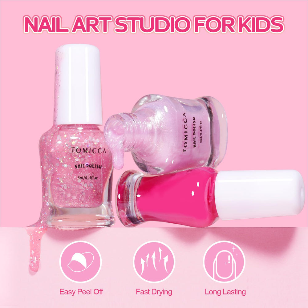 Vernis TOMICCA pour enfants : pinceau précis pour une application nette.