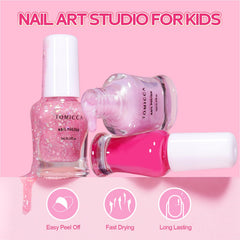 Vernis TOMICCA pour enfants : pinceau précis pour une application nette.