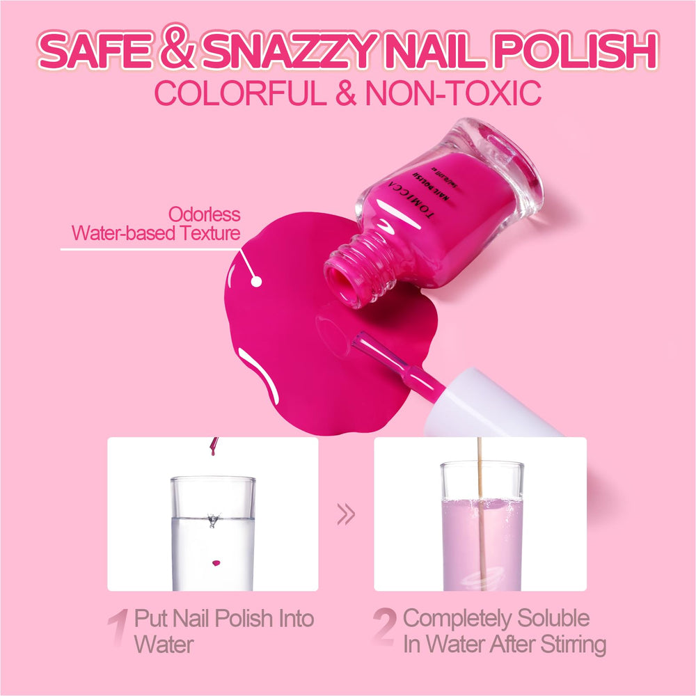 Vernis TOMICCA pour enfants : retrait sans dissolvant, pratique.