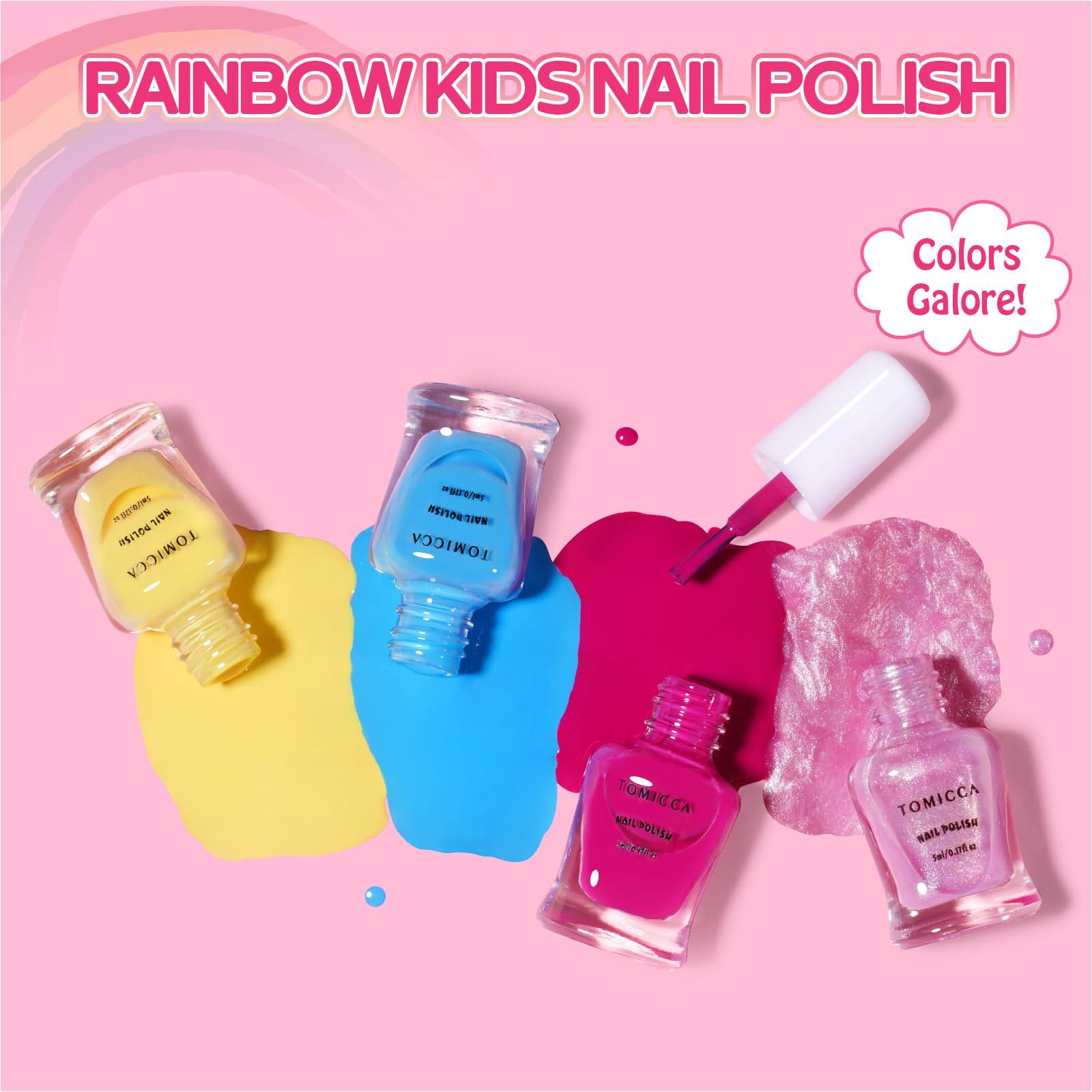 Vernis TOMICCA pour enfants : séchage rapide pour terminer vite les ongles.