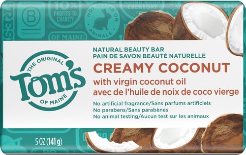 Barre Tom's of Maine coco huile vierge pour hydratation légère.