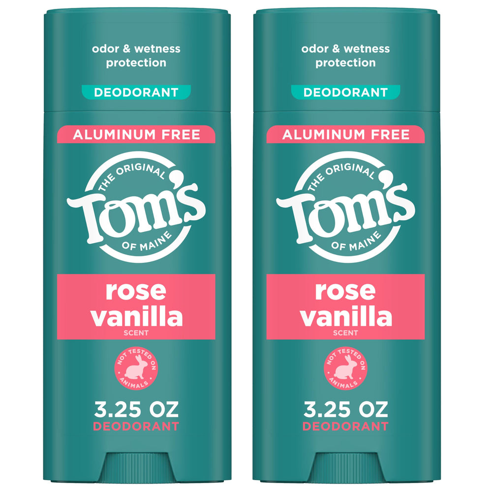 Tom's of Maine barre-déodorante Rose Vanille prête pour une fraîcheur longue durée.