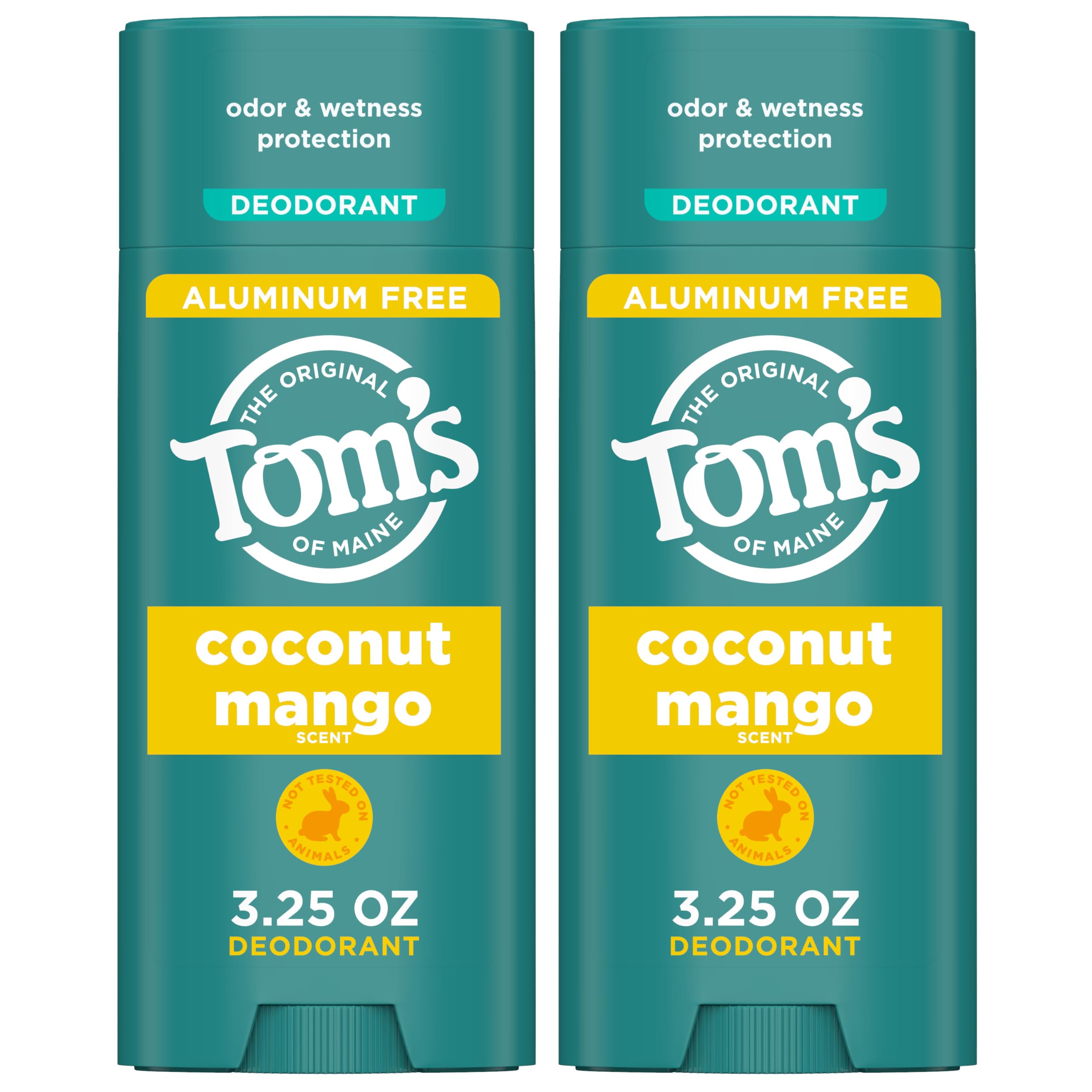 Tom's of Maine Coconut Mango déodorant stick, glisse douce et application confortable.