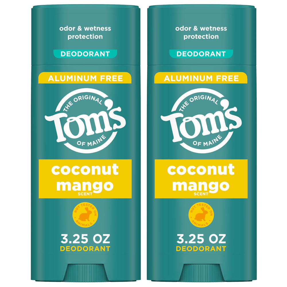 Tom's of Maine Coconut Mango déodorant stick, glisse douce et application confortable.