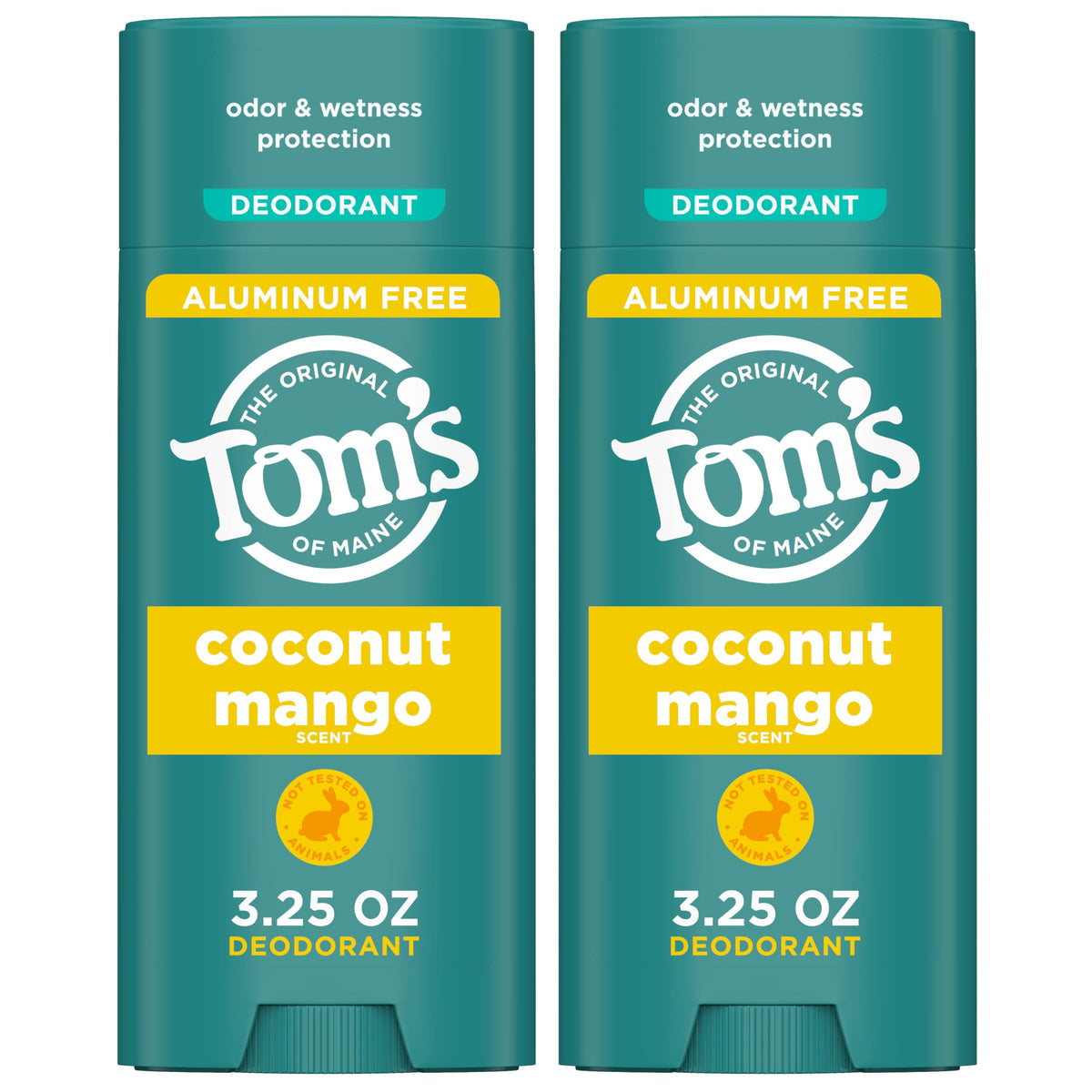 Tom's of Maine Coconut Mango déodorant stick, glisse douce et application confortable.