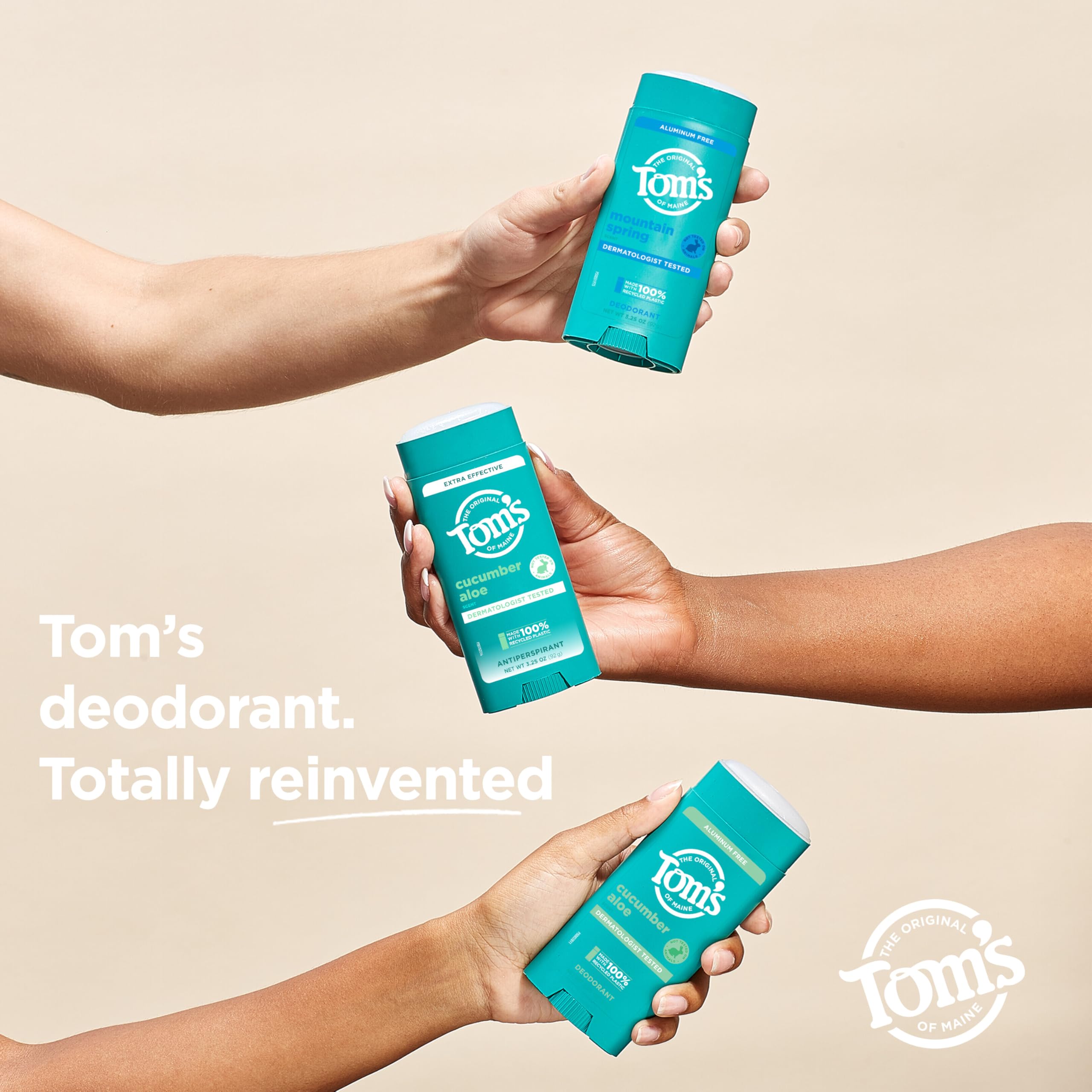 Recycled plastic container feature of Tom’s of Maine antiperspirant