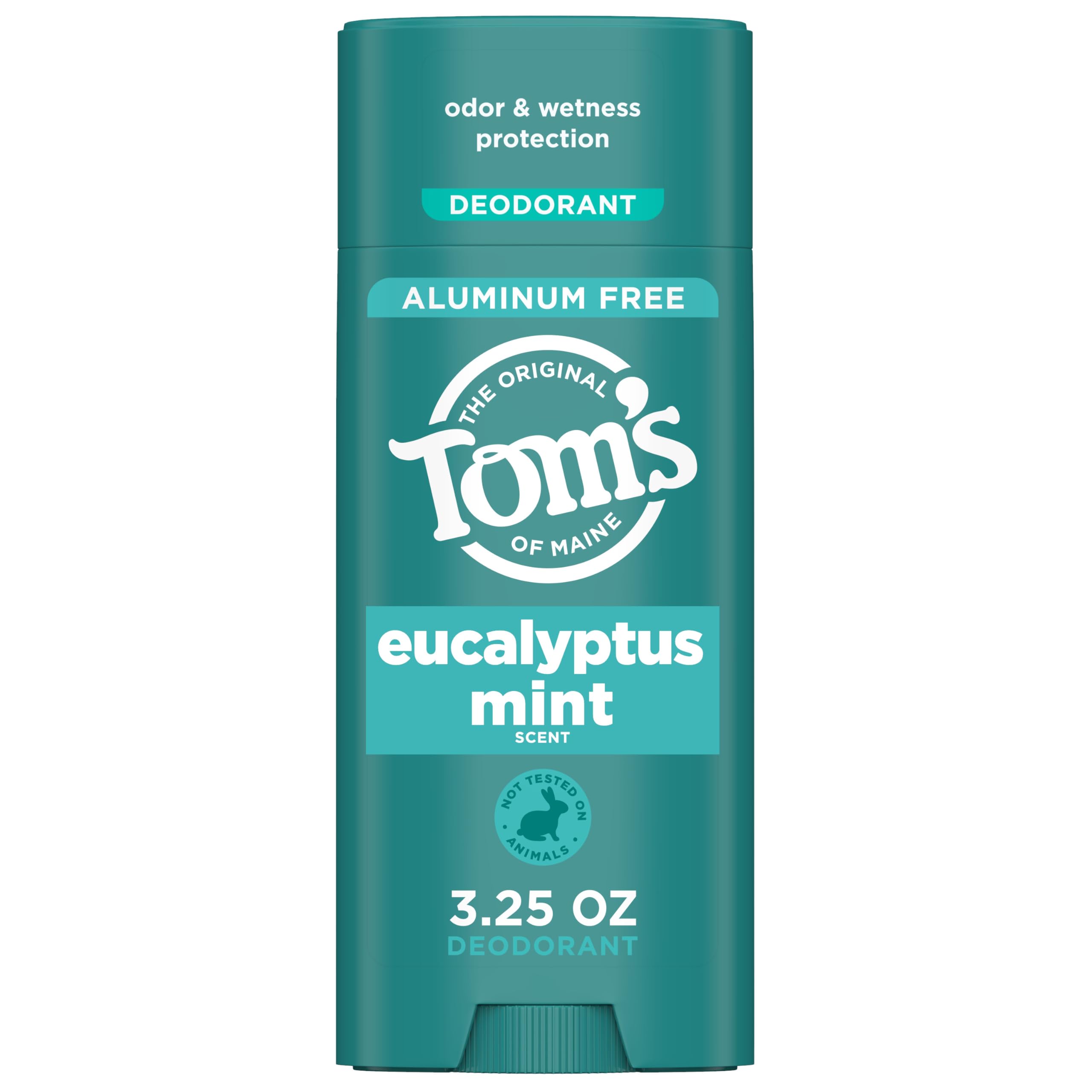 Tom's of Maine Déodorant Eucalyptus Mint en stick, parfum frais et vivifiant.