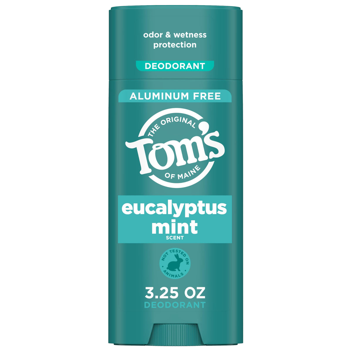 Tom's of Maine Déodorant Eucalyptus Mint en stick, parfum frais et vivifiant.