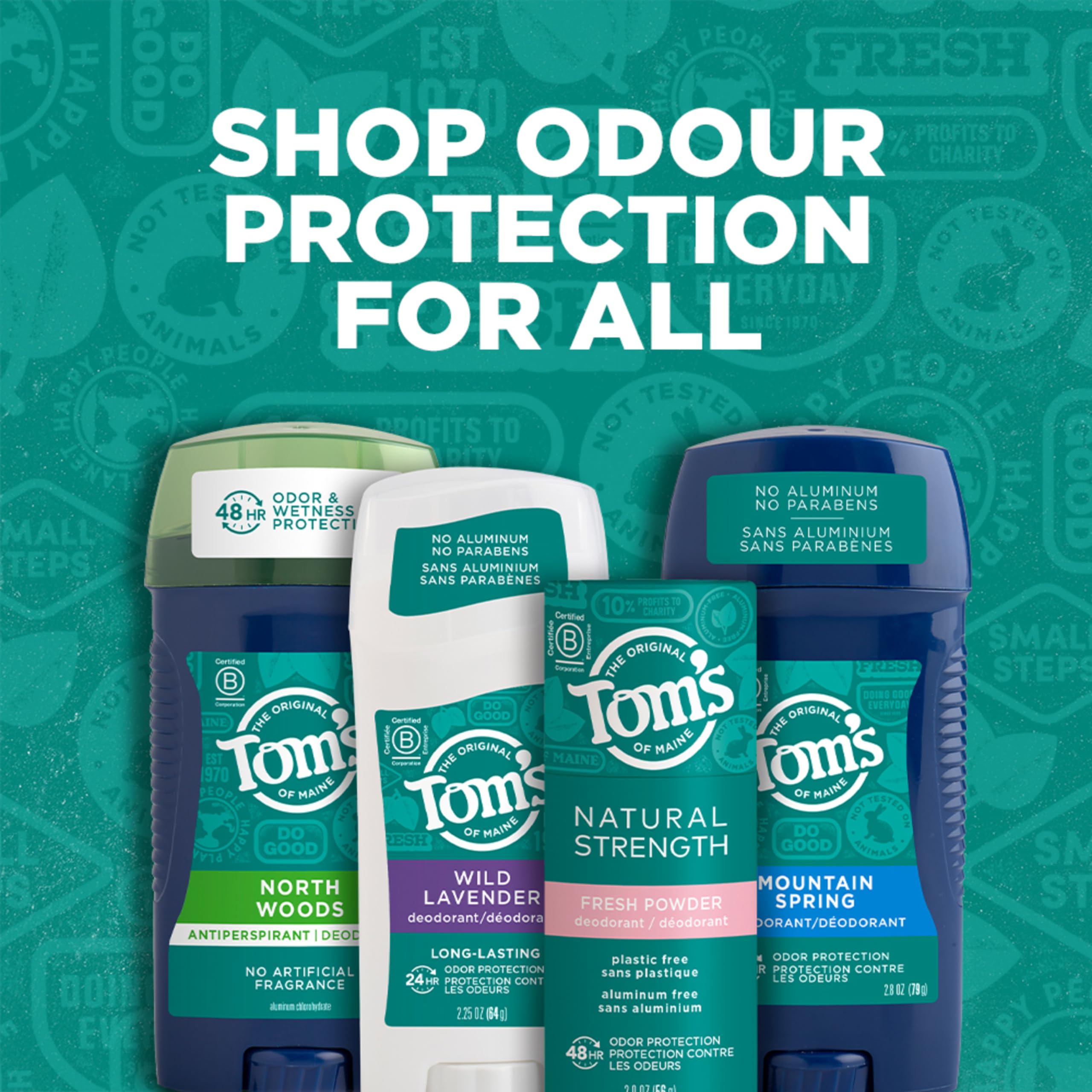 Étiquette et logo Tom's of Maine – choix éthique et non testé sur animaux