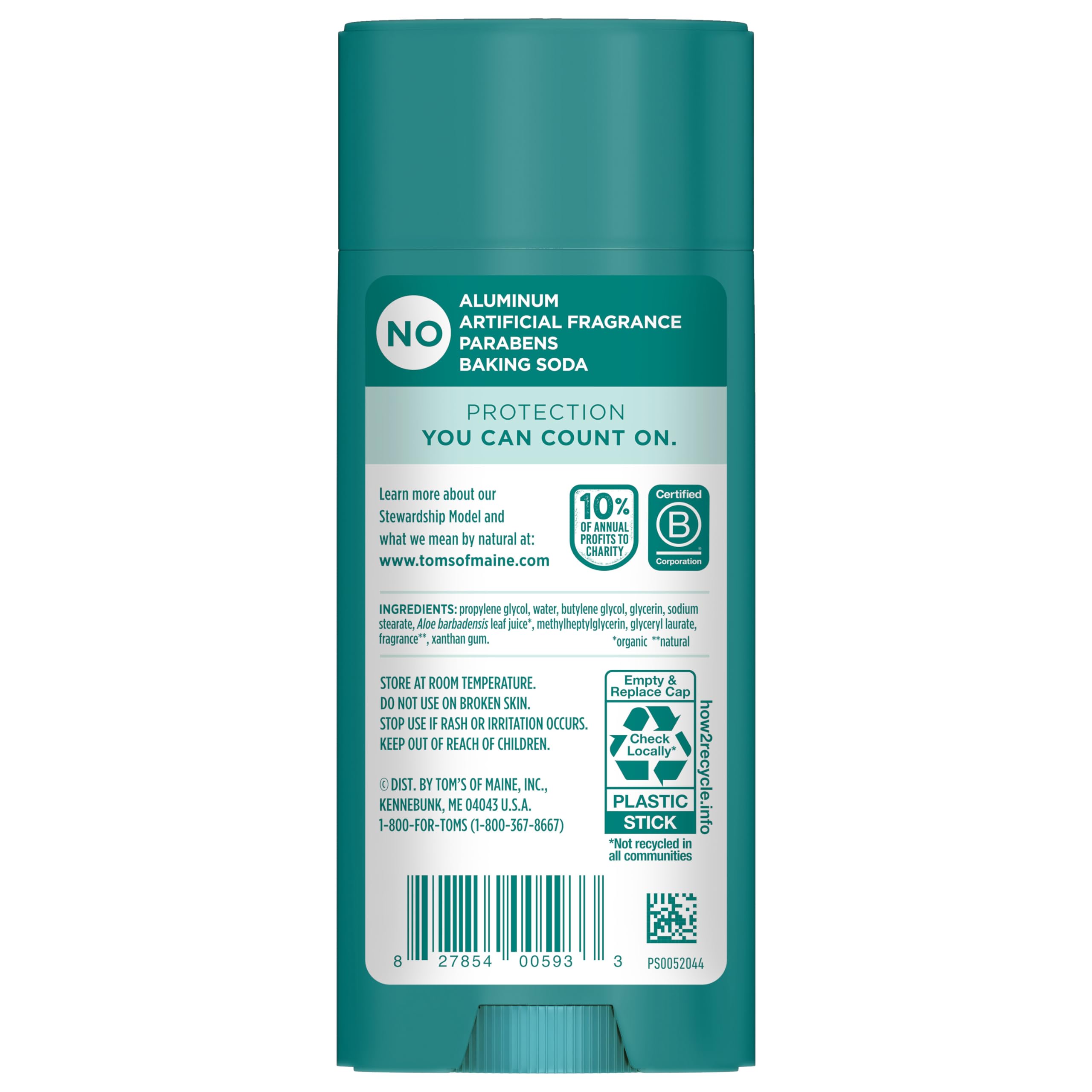 Tom's of Maine Lemongrass Tea Tree deodorant offers smooth glide for even, comfortable wear.