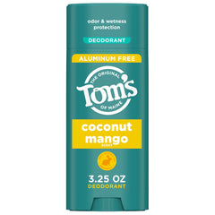 Tom's of Maine Déodorant Coco Mangue en stick, fraîcheur naturelle et parfum tropical.
