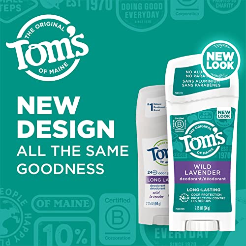 Tom's of Maine Déodorant Lavande Sauvage bâton ouvert pour application facile.