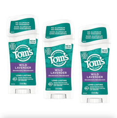 Tom's of Maine Déodorant Lavande Sauvage lot de 3 pour une fraîcheur durable.