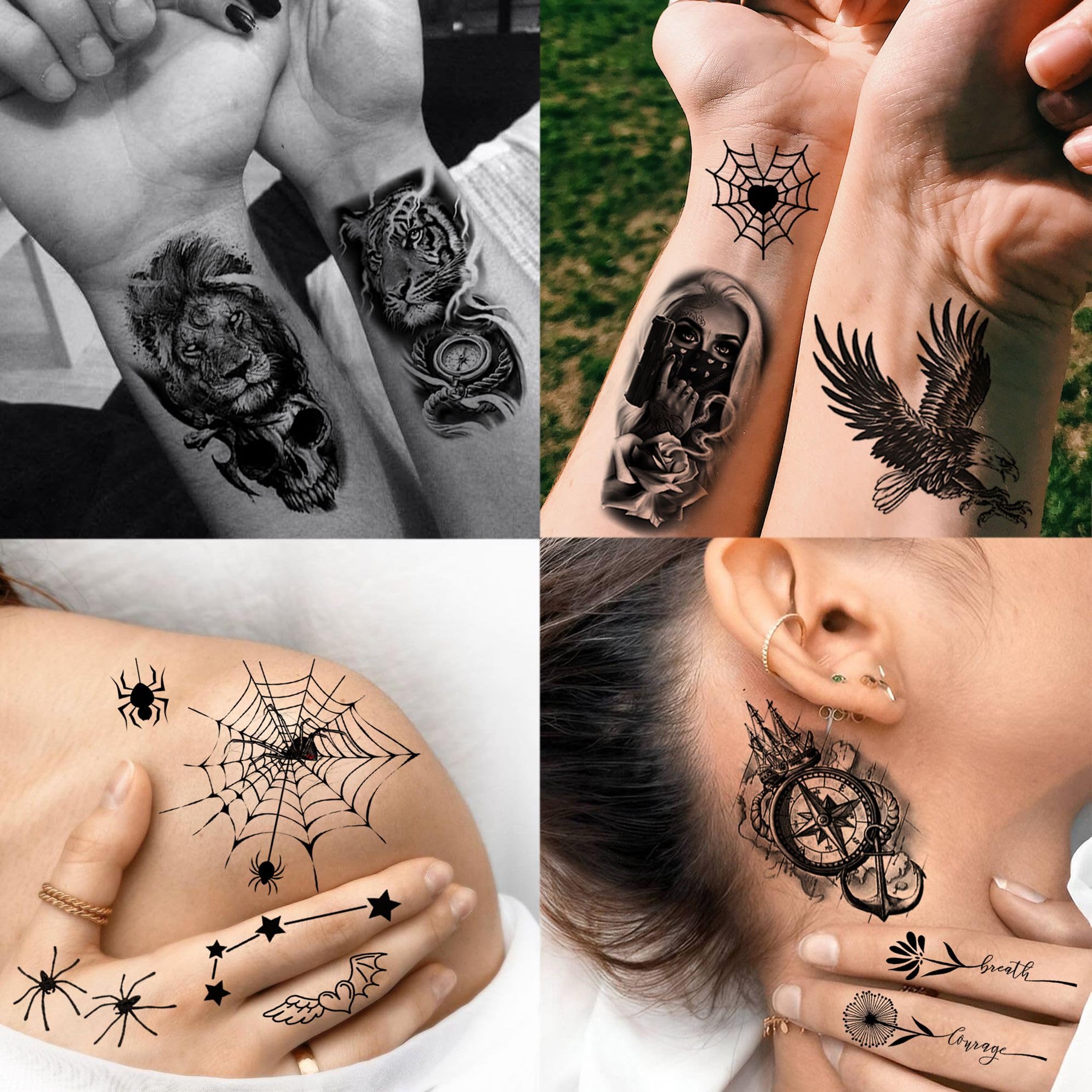 Toneoldshu tatouages temporaires Lotus et attrape-rêves: touche spirituelle pour événements