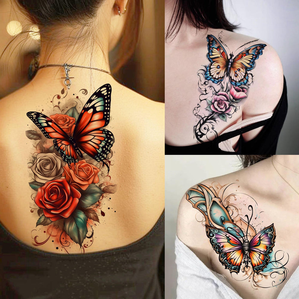 Toneoldshu motifs fleurs et papillons, tenue longue durée pour peau délicate.