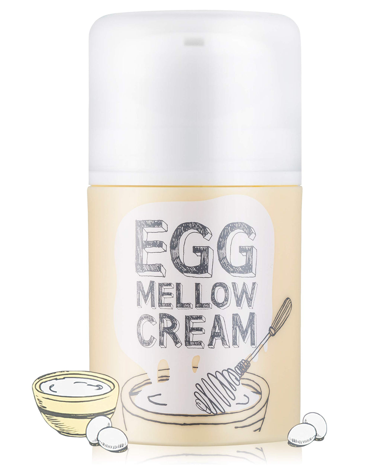 Too Cool For School Egg Mellow Creme, bouteille visible, hydratation riche et confort cutané.