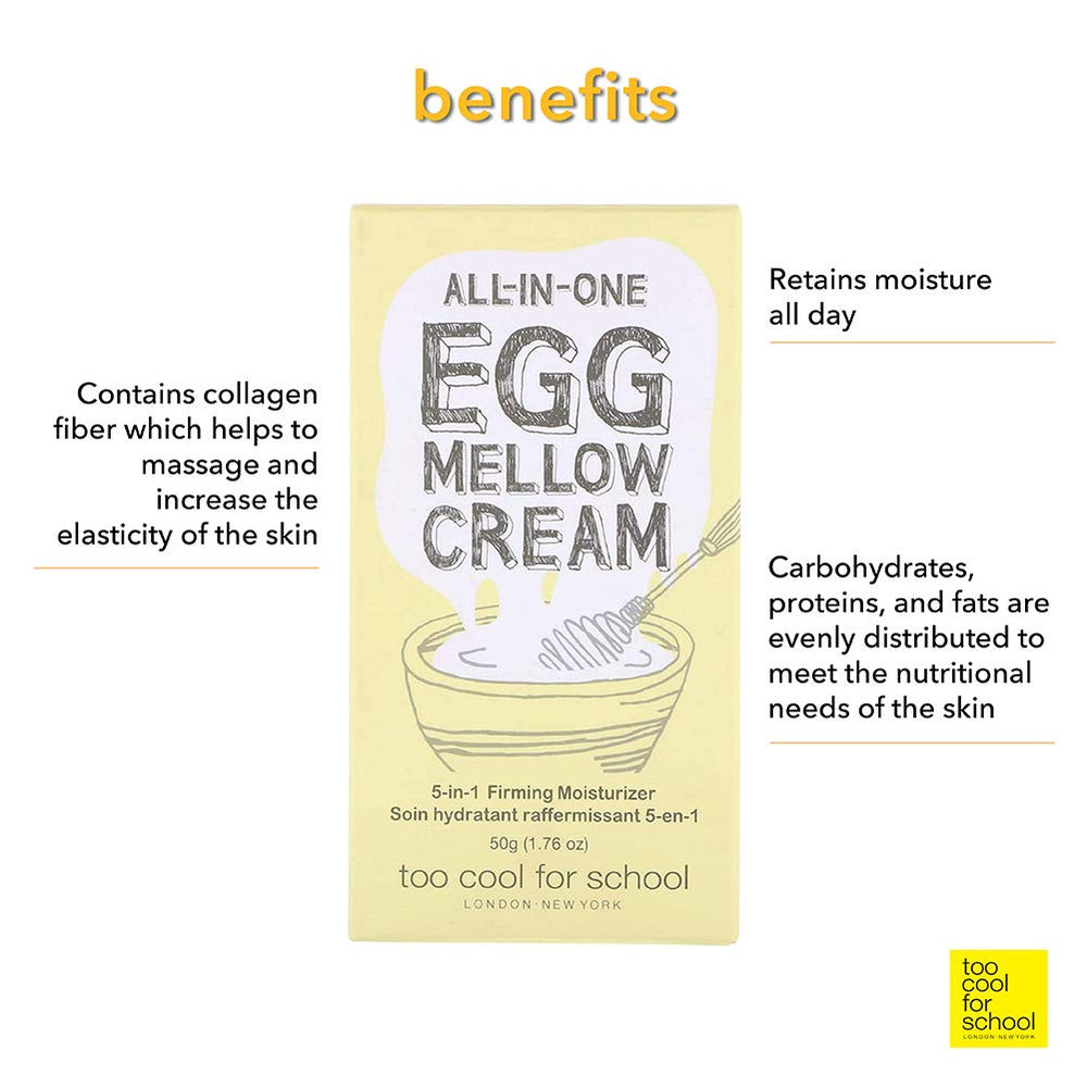 Too Cool For School Egg Mellow Creme, sérum intégré favorisant un teint uniforme.