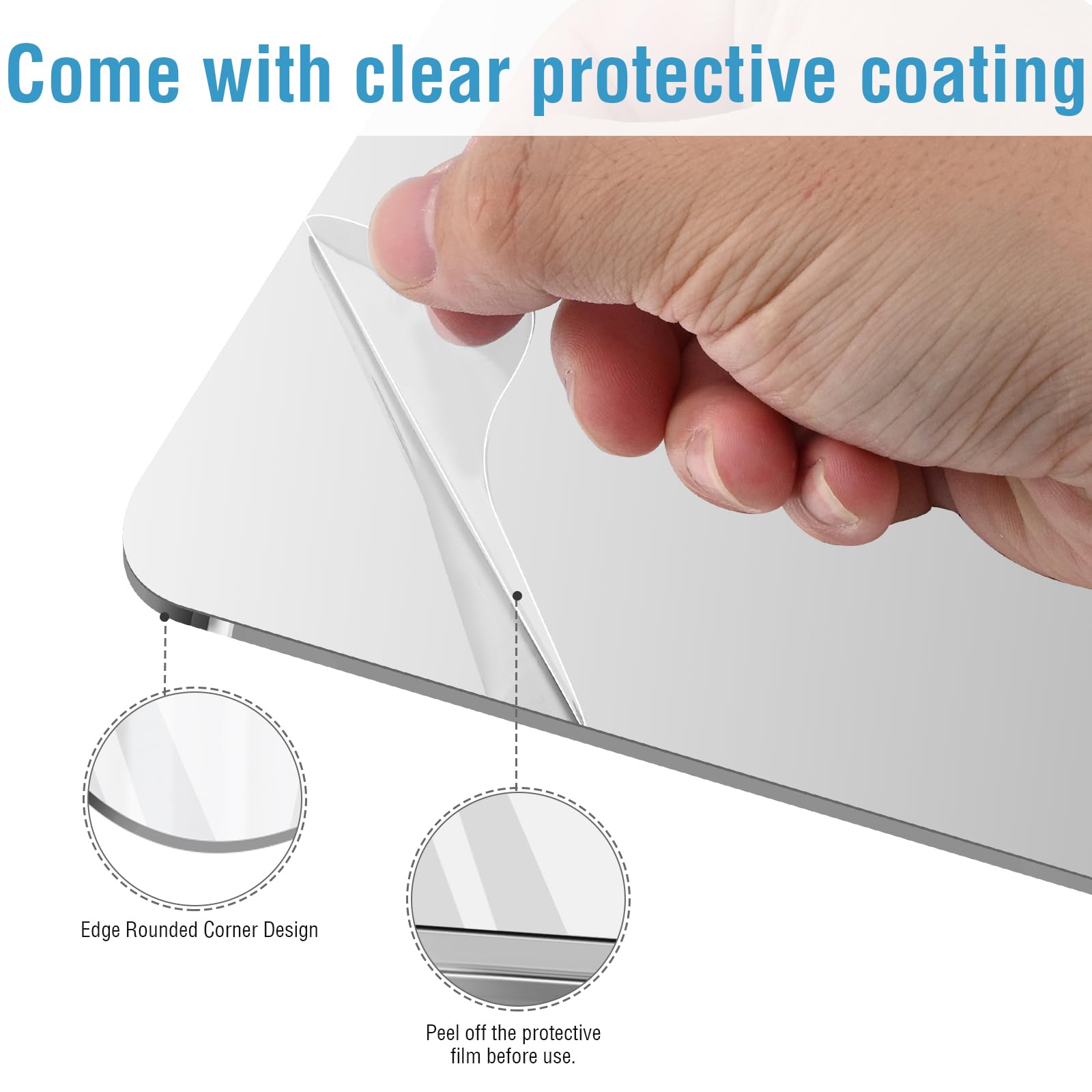 Tooackl Miroir Casier Angles Arrondis 7x9: sécurité pour les enfants et espaces.